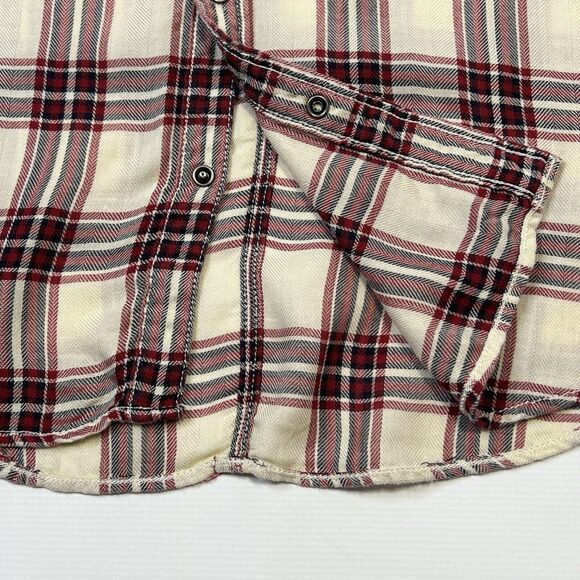 G-Star RAW Shirt Boyfriend Fit Tacoma Check Plaid Snap Button Womens Size Medium - Picture 7 of 13